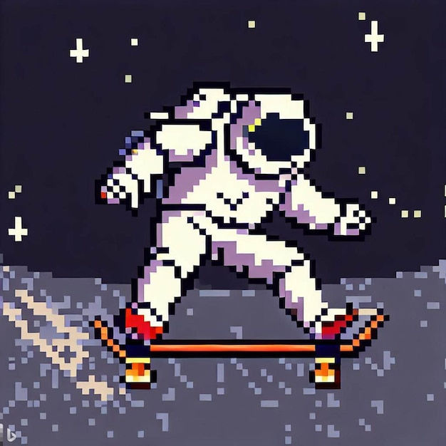 Wallpaper #YjGbNZMB5zzyi_yY1Fda16 Premium AI Image Astronaut Pixel Art