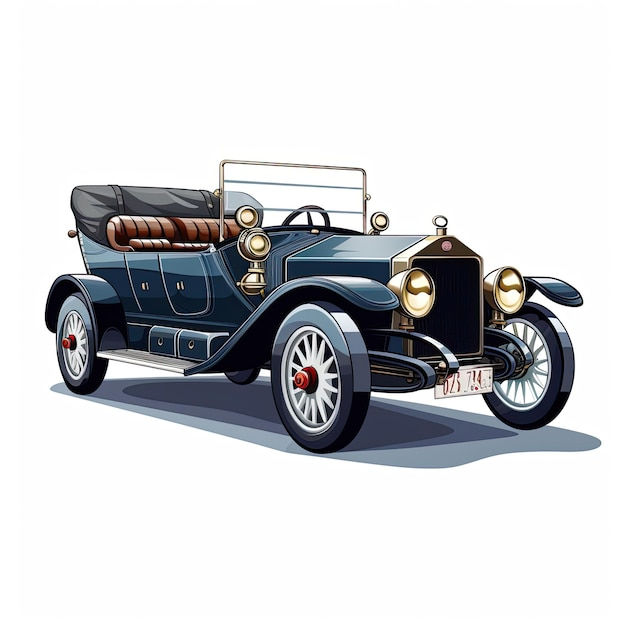 Wallpaper #s2j0H5MBSpphPi3-DSxF115 Premium AI Image Vintage Car Side View Vector Illustration Isolated