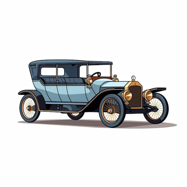 Wallpaper #s2j0H5MBSpphPi3-DSxF174 Premium AI Image Vintage Car Side View Vector Illustration Isolated