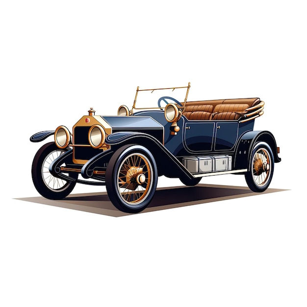 Wallpaper #s2j0H5MBSpphPi3-DSxF116 Premium AI Image Vintage Car Side View Vector Illustration Isolated