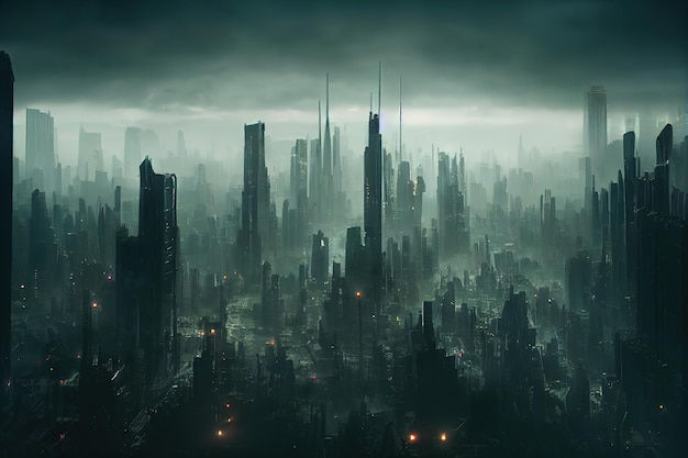 Wallpaper #N-bUMpMBA7IOc3WmwxKC18 Premium Photo City Wallpaper Dystopian Futuristic Cyberpunk City at