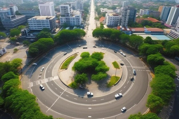 Wallpaper #EIt2cpcBcm9NJah-_3Qt47 Premium Photo a Round Circle with a Circle of Cars on It