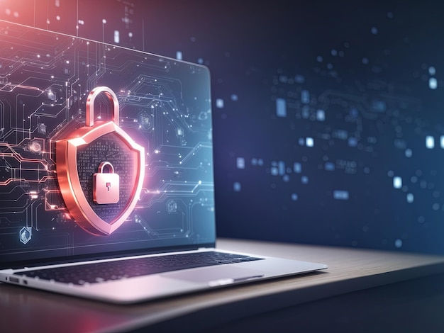 Wallpaper #N_SyOZMBKFX8bn3r73fv275 Premium AI Image Cyber Security Wallpaper for Presentation Soft Tone