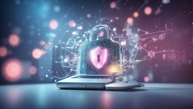 Wallpaper #N_SyOZMBKFX8bn3r73fv280 Premium AI Image Cyber Security Wallpaper for Presentation Soft Tone