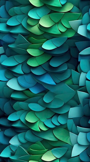 Wallpaper #Tmd395IBSpphPi3-tobx178 Premium AI Image a Blue Heart Wallpaper with a Green Heart Pattern