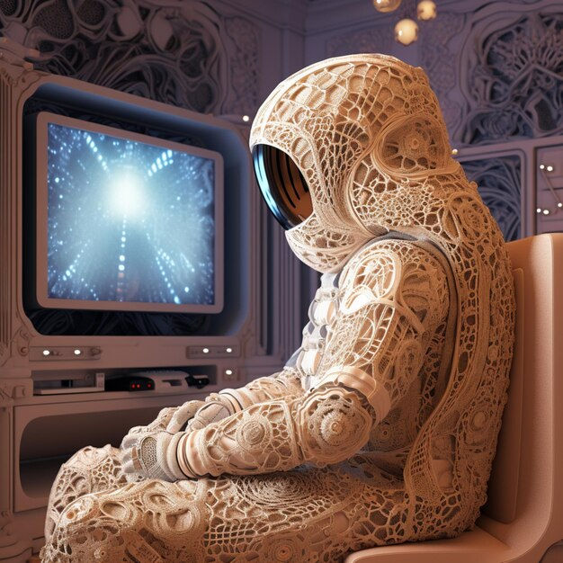 Wallpaper #YjGbNZMB5zzyi_yY1Fda164 Premium AI Image Detailed Astronaut Pixel Art Unreal Engine Voxels AI