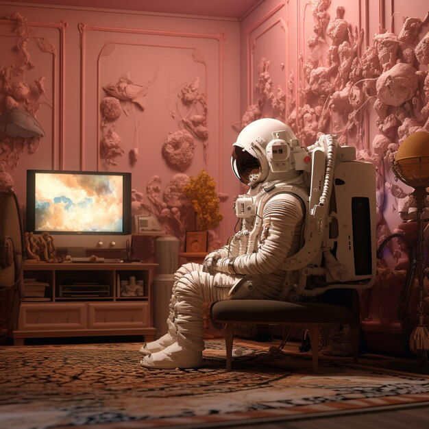 Wallpaper #YjGbNZMB5zzyi_yY1Fda177 Premium AI Image Detailed Astronaut Pixel Art Unreal Engine Voxels AI