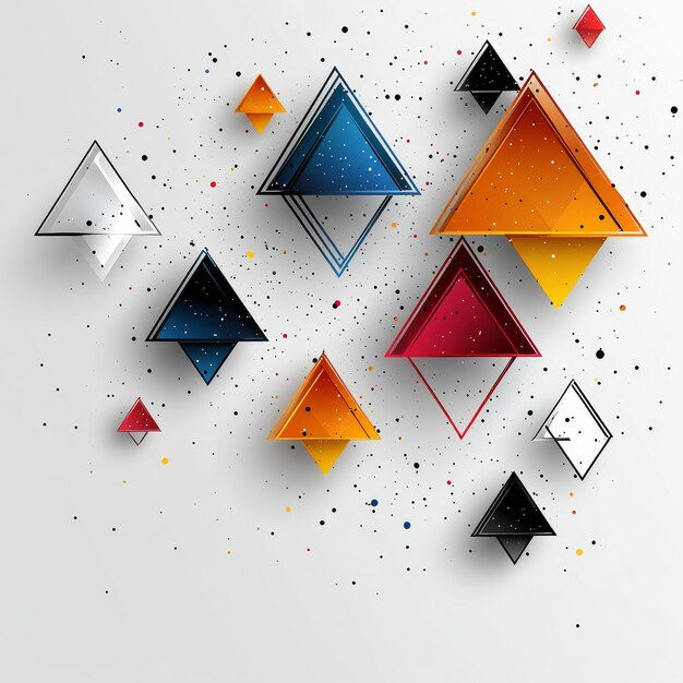 Wallpaper #NWfA5ZIBSpphPi3-3TGk330 Colorful Triangles on White Background Geometric Shapes Vector Design