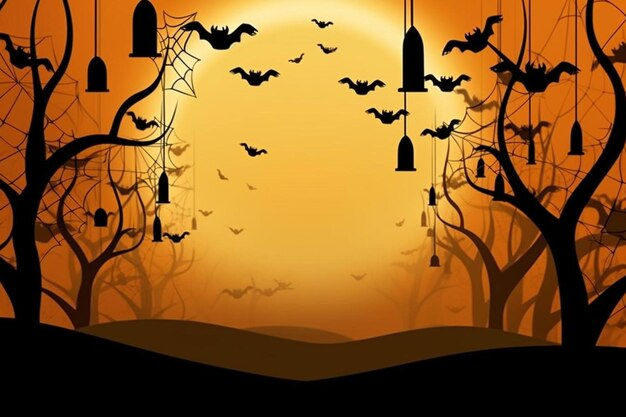 Wallpaper #2mdTDJMBSpphPi3-nt1P201 Premium AI Image a Dark Background with Bats Hanging from a Tree