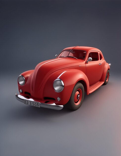 Wallpaper #oGiaF5MBSpphPi3-Og8g221 Premium AI Image Red Color Car in 3D Animation Style