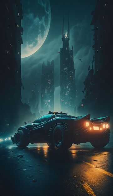 Wallpaper #fWd1AJMBSpphPi3-V6Zo14 Premium AI Image Batman Batmobile Poster from the Movie Batman Movie