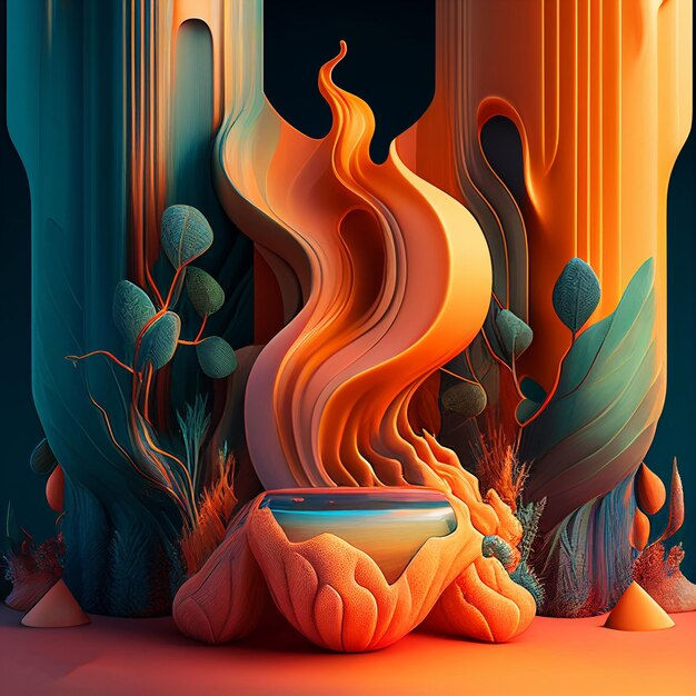 Wallpaper #v2f5DpMBSpphPi3-6exg221 Premium Photo Bright 3D Abstract Modern Fantasy Illustration