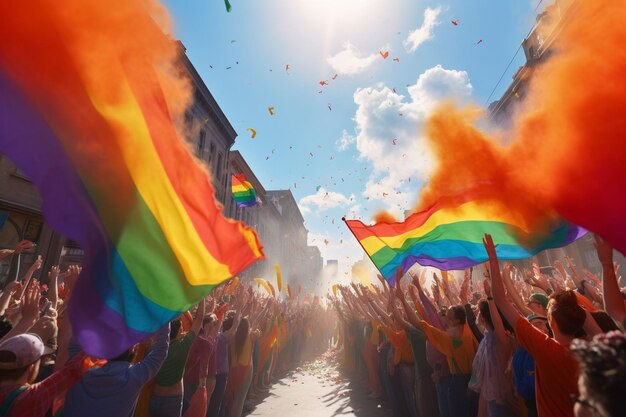 Wallpaper #fmcp65IBSpphPi3-I0r2420 Premium Photo Pride Parade with Vibrant Colors Rainbow Flags
