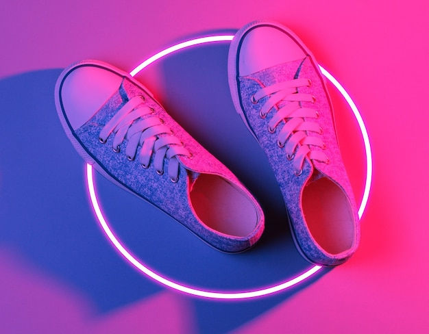 Wallpaper #khp8TpMB1yWOL4qgen0L68 Premium Photo Fashionable Sneakers 80s Synth Wave and Retrowave