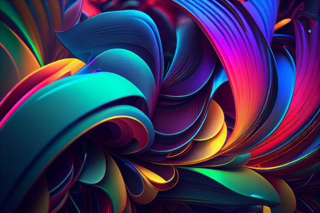 Wallpaper #U7gq25IBJvJKYCmEGfWT7 Premium Photo Modern Art Realistic Colorful Neon Design AI Generation
