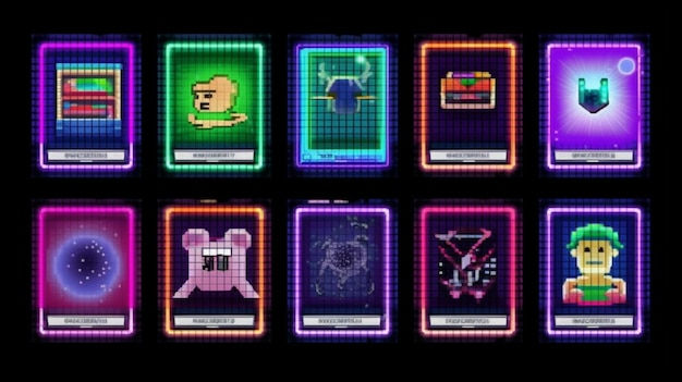 Wallpaper #c3f_JZMB-pgBXx602qBk349 Premium Photo a Screen with a Colorful Display of Different Items