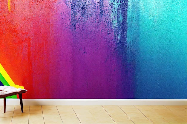 Wallpaper #fmcp65IBSpphPi3-I0r2163 Premium Photo Rainbow Color Paint Splash on the Wall