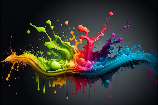 Wallpaper #fmcp65IBSpphPi3-I0r2213 Premium Photo Rainbow Color Paint Splash Wallpaper Background