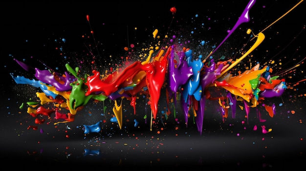 Wallpaper #fmcp65IBSpphPi3-I0r2282 Premium Photo Rainbow Color Paint Splash Wallpaper Abstract Colors