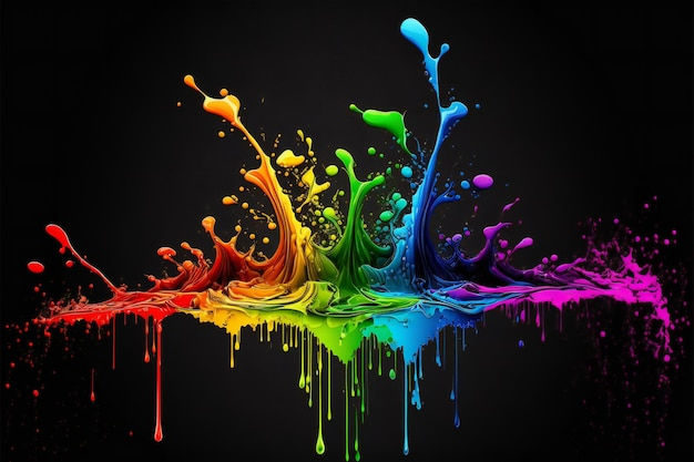 Wallpaper #fmcp65IBSpphPi3-I0r2247 Premium Photo Rainbow Color Paint Splash Wallpaper Abstract Colors