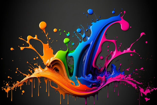 Wallpaper #fmcp65IBSpphPi3-I0r2305 Premium Photo Rainbow Color Paint Splash Wallpaper Abstract Colors