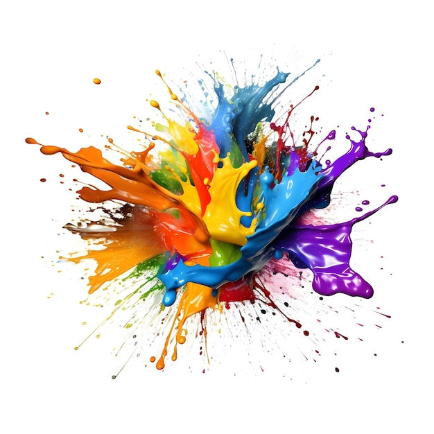 Wallpaper #fmcp65IBSpphPi3-I0r2368 Premium AI Image Rainbow Color Paint Splash Background
