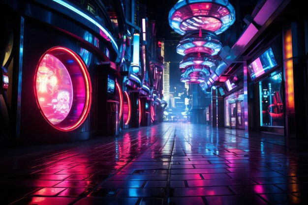 Wallpaper #rXcPJpMB-pgBXx60rqAE9 Premium AI Image Cyberpunk Neon Sign Generative AI
