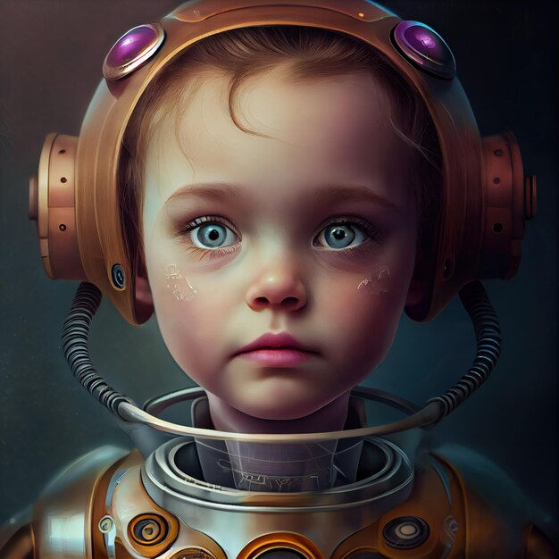 Wallpaper #e2eE_JIBSpphPi3-ZZiW356 Premium Photo Portrait of an Child Astronaut in a Spacesuit Hightech