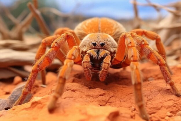 Wallpaper #9mdFCpMBSpphPi3-NNO053 Premium AI Image a Close Up of a Spider Crawling