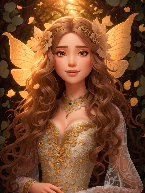 Wallpaper #IVZyd5cBsd6xcFiEyNob124 Premium Photo a Fairy Surrounded by Glowing Butterflies Detailed and