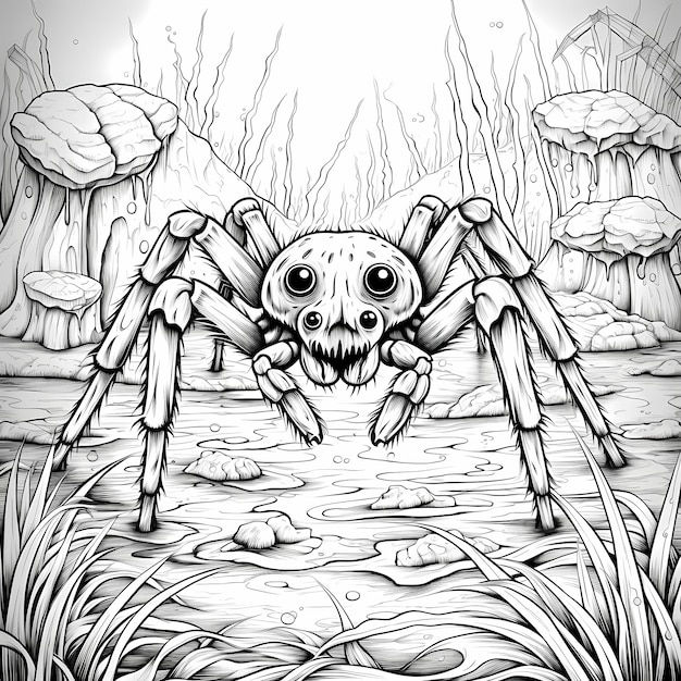 Wallpaper #Gmd6CZMBSpphPi3-WNCd9 Premium Photo Crawling with Fun Cartoon Spiders Coloring Extravaganza