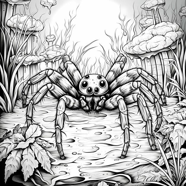 Wallpaper #Gmd6CZMBSpphPi3-WNCd12 Premium Photo Crawling with Fun Cartoon Spiders Coloring Extravaganza
