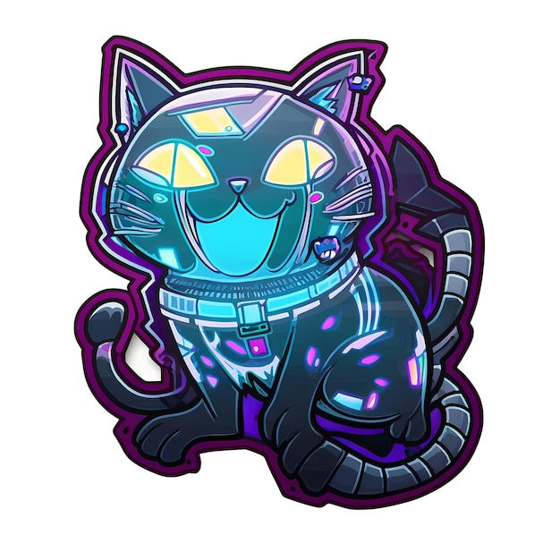 Wallpaper #F6UfMpMB0vj5YdARvNNx193 Premium Psd Cyberpunk Cat Sticker Png File