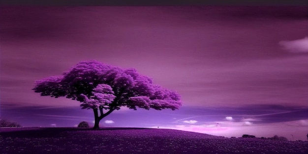 Wallpaper #8b44c Purple Trees in Grassland Wallpaper Nature Wallpaper