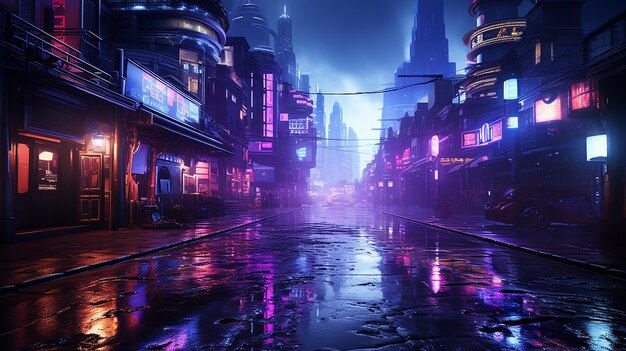 Wallpaper #jPRQOZMBKFX8bn3r4Haw254 Premium AI Image Photorealistic Cyberpunk Metropolitan City in the