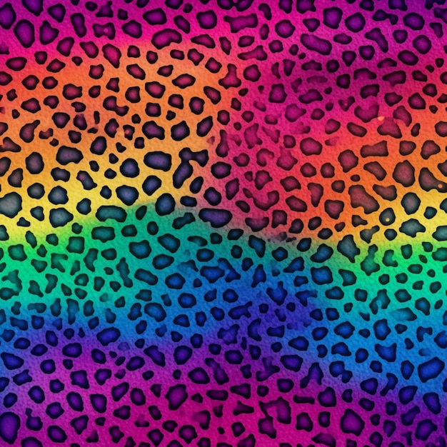 Wallpaper #WViyNJMBzN9vxX34jT0O51 Premium AI Image a Colorful Leopard Print Background with a Rainbow