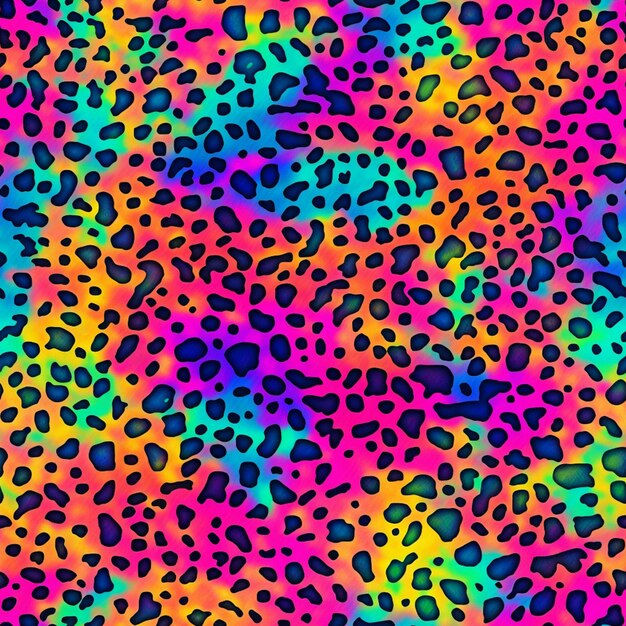 Wallpaper #WViyNJMBzN9vxX34jT0O17 Premium AI Image a Colorful Leopard Print Background with Black Spots
