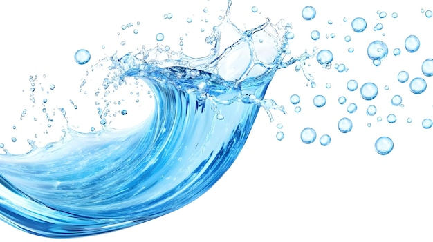 Wallpaper #g5xx4ZIBZHQxiYarILvn418 Blue Water Splash and Bubbles on White Background Premium AI
