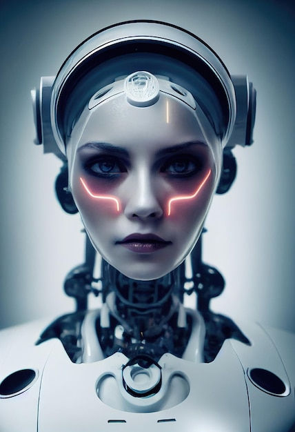 Wallpaper #OW0dapcBycdYOYFTOnEz66 Premium Photo Portrait of a Futuristic Female Robot an Artistic