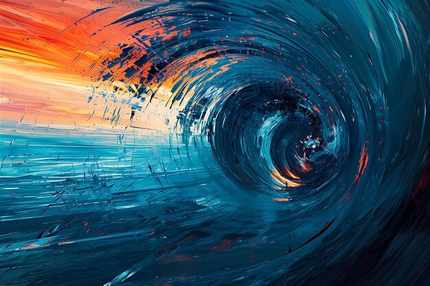 Wallpaper #NL0NpJcBxtB1RJ-K4LkL193 Premium Photo Blue Coloured Abstract Painting with Forming Lines