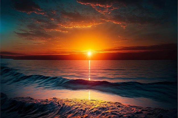 Wallpaper #3Gex85IBSpphPi3-v3Zj211 Premium Photo Beautiful Sunrise Over the Sea Digital Fine Art
