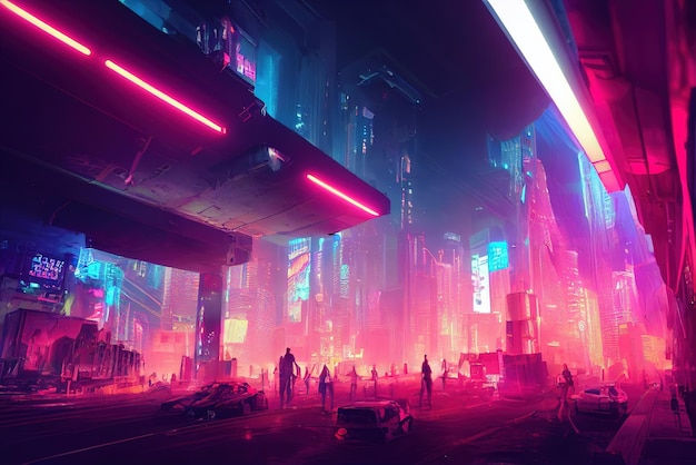 Wallpaper #PxrJUZMB1yWOL4qgiILX180 Premium Photo Colorful Cyberpunk Metaverse City Background Concept