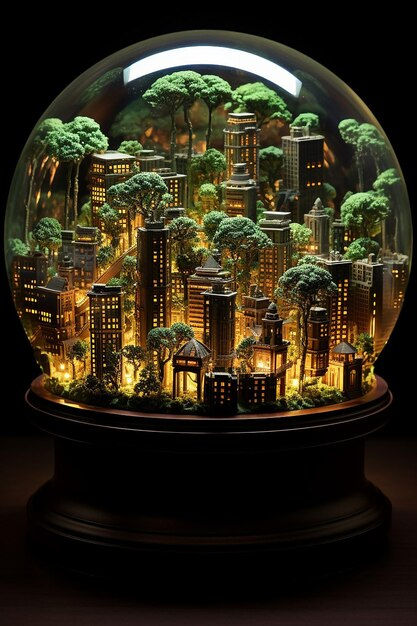 Wallpaper #jWdLE5MBSpphPi3-Rv-o70 Premium AI Image a Cyberpunk City a Miniature Scale with Bonsai and