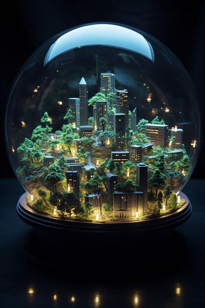 Wallpaper #jWdLE5MBSpphPi3-Rv-o68 Premium AI Image a Cyberpunk City a Miniature Scale with Bonsai and