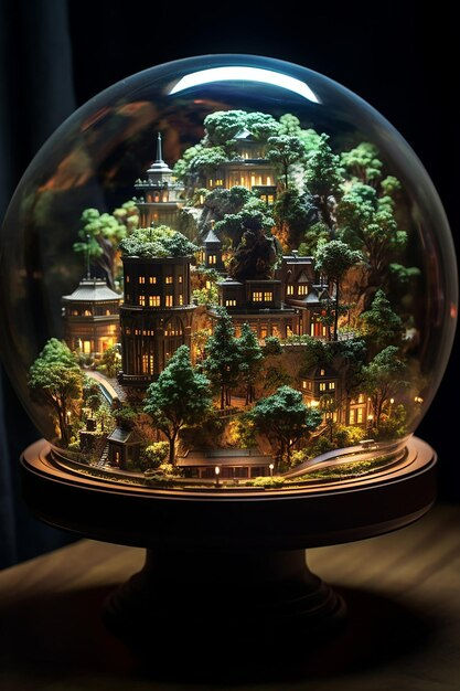 Wallpaper #jWdLE5MBSpphPi3-Rv-o80 Premium AI Image a Cyberpunk City a Miniature Scale with Bonsai and