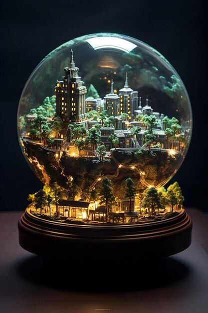Wallpaper #jWdLE5MBSpphPi3-Rv-o84 Premium AI Image a Cyberpunk City a Miniature Scale with Bonsai and