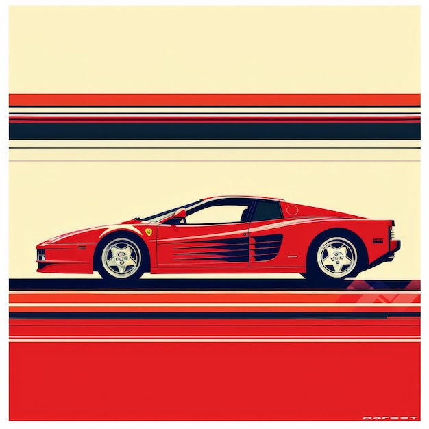 Wallpaper #gCanmJcBNyflpn9rRocG170 Ferrari Testarossa Poster in the Style of Noma Bar Job Id