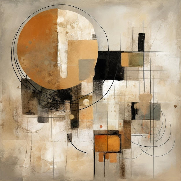 Wallpaper #52dQ-5IBSpphPi3-YpO8198 Premium AI Image Abstract Painting of a Circle with a Few Smaller