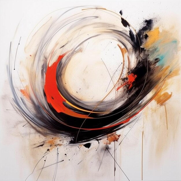 Wallpaper #52dQ-5IBSpphPi3-YpO8197 Premium AI Image Abstract Painting of a Circle with a Red Center and