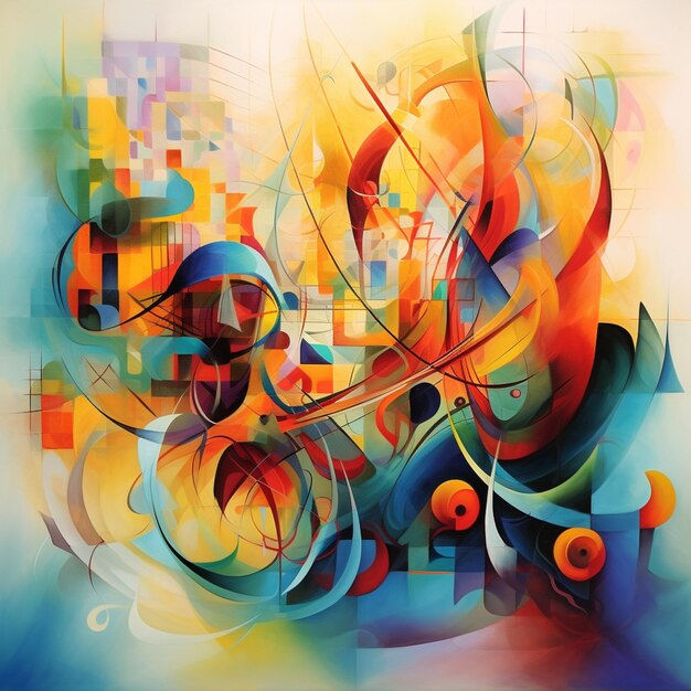 Wallpaper #52dQ-5IBSpphPi3-YpO8227 Premium AI Image Abstract Painting of a Colorful Abstract Painting of